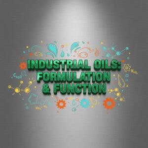 Vector illustration representing industrial lubricant formulation, function, and application